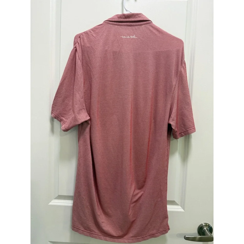 TravisMathew Mens Short Sleeve Polo Shirt Heathered Red Size‎ M Golf Sporty